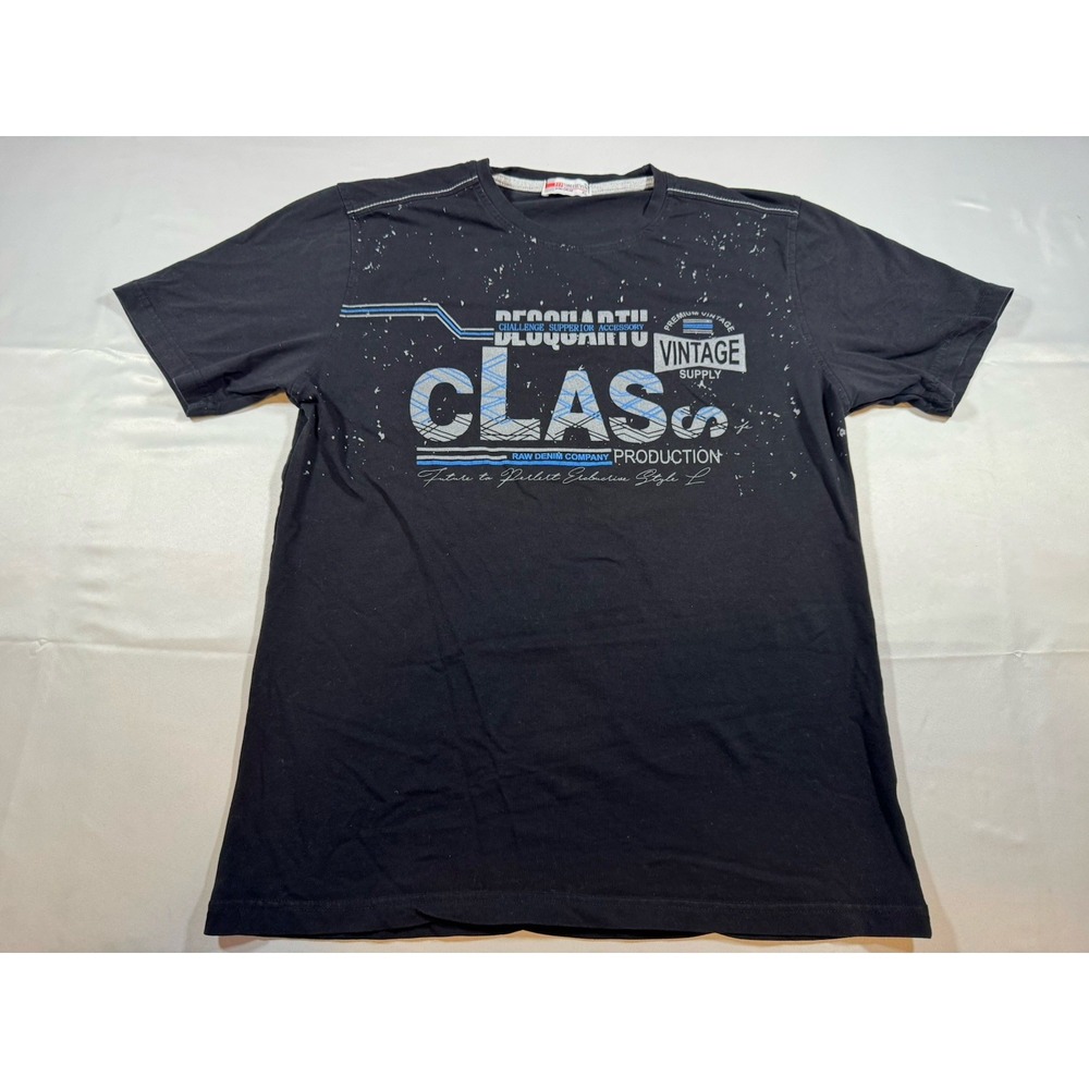 ThreeSeven Sportswear Mens XL Graphic T Shirt Black Class Vintage Crew Neck Tee